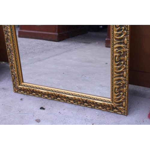 3007 - A 19TH CENTURY STYLE GILT EFFECT WALL MIRROR, 40