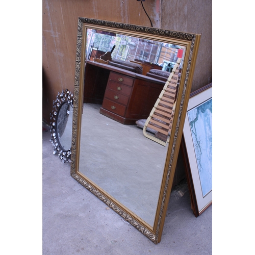 3011 - A GILT EFFECT WALL MIRROR, 44