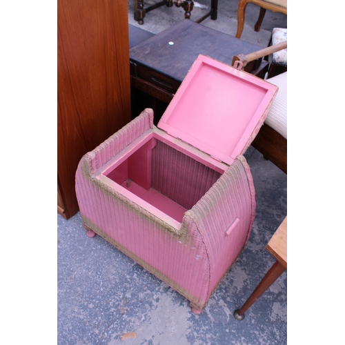 2867 - A LLOYD LOOM DRESSING STOOL WITH LIFT-UP SEAT