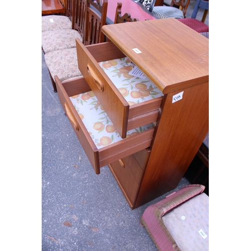 2868 - A RETRO TEAK CHEST OF FIVE DRAWERS, 20