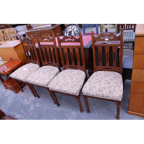 2869 - A SET OF FOUR EDWARDIAN SATINWOOD DINING CHAIRS