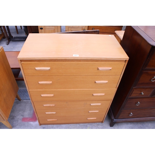 2878 - A RETRO TEAK EFFECT CHEST OF SIX DRAWERS, 31