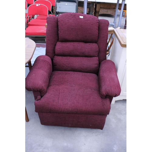 2897 - A PURPLE RECLINER CHAIR