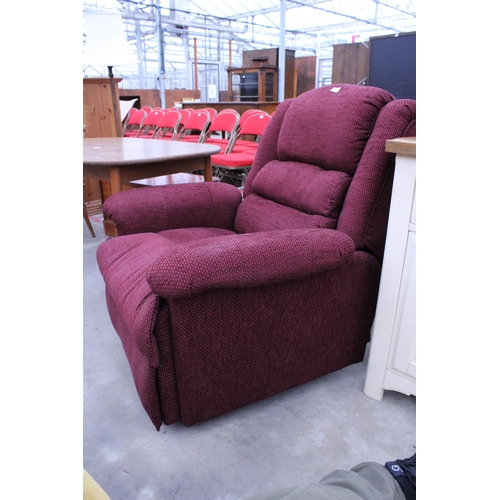 2897 - A PURPLE RECLINER CHAIR