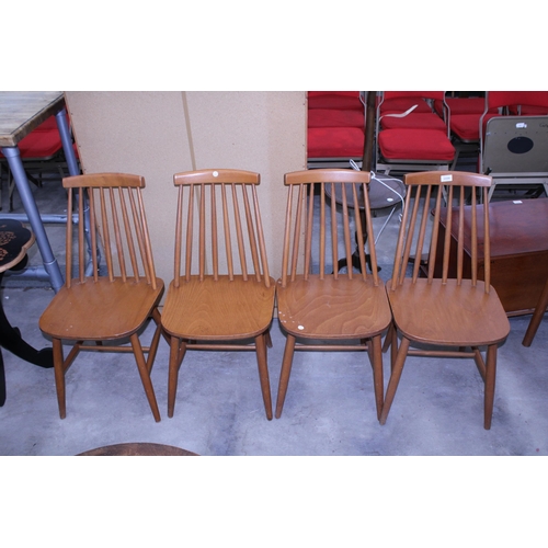 2899 - A SET OF FOUR ERCOL STYLE SPINDLE BACK DINING CHAIRS