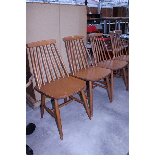 2899 - A SET OF FOUR ERCOL STYLE SPINDLE BACK DINING CHAIRS