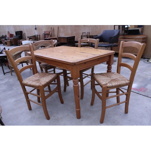 2902 - A PINE KITCHEN TABLE, 48