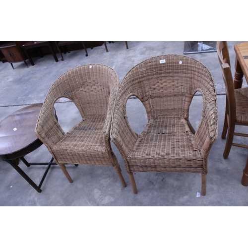 2903 - A PAIR OF WICKER CONSERVATORY CHAIRS