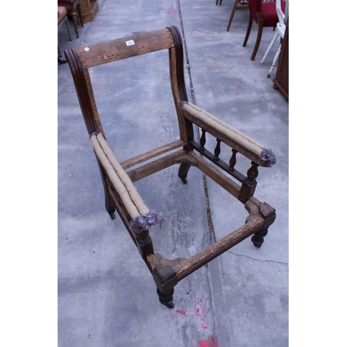 2918 - A LATE VICTORIAN LOUNGE CHAIR FRAME