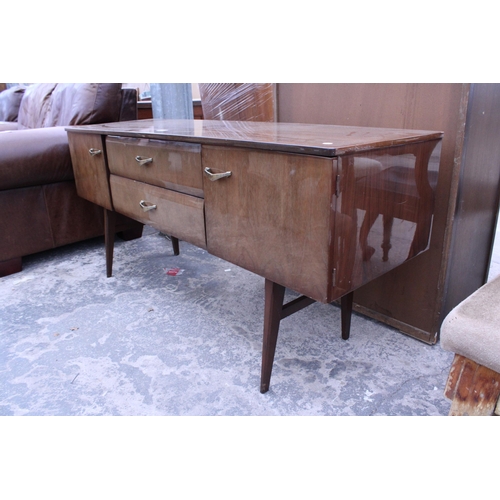 2934 - A 1970'S MEREDEW STYLE SIDEBOARD ENCLOSING TWO CUPBOARDS AND TWO DRAWERS 60