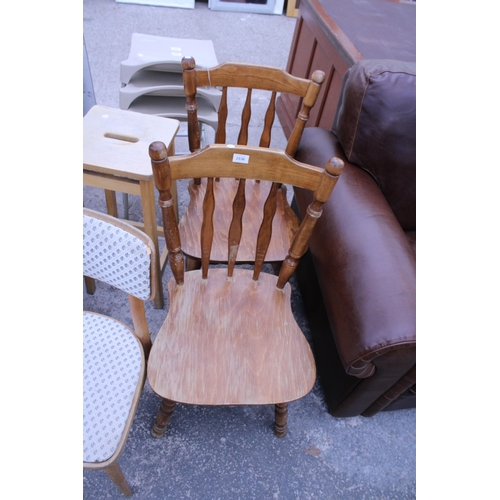 2936 - A PAIR OF KITCHEN CHAIRS, TALL STOOL, LLOYD LOOM DRESSING STOOL AND 1950'S KITCHEN CHAIR