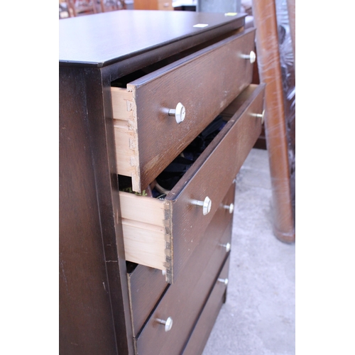 2948 - A RETRO OAK CHEST OF SIX DRAWERS, 30