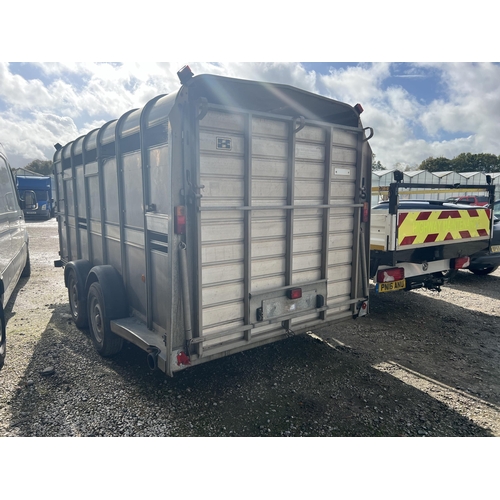 158 - IFOR WILLIAMS CATTLE TRAILER 14 FT INTERNAL GATE AND SPAREWHEEL  +  VAT