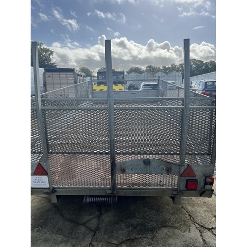 203 - TWIN AXLE BEAVER TAIL TRAILER WITH CAGE SIDES NO VAT