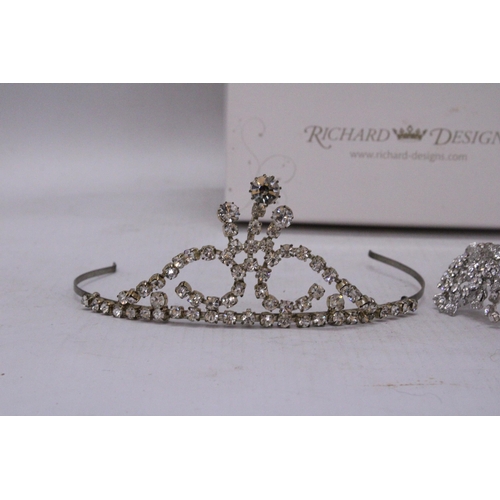 247 - TWO WEDDING TIARAS TO INCLUDE RICHARD DESIGNS WITH BOX