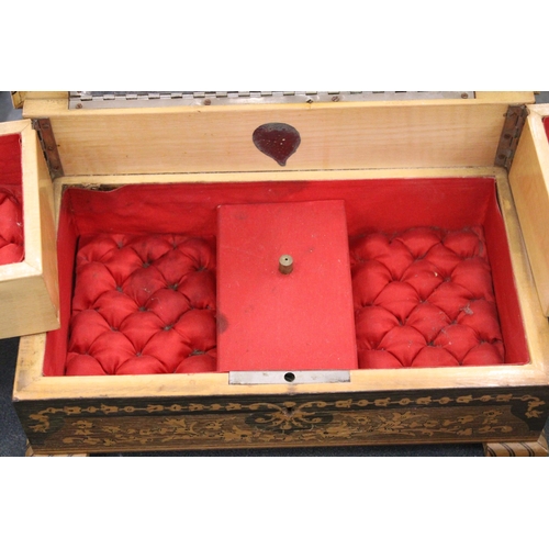 256 - AN INLAID VINTAGE JEWELLERY BOX