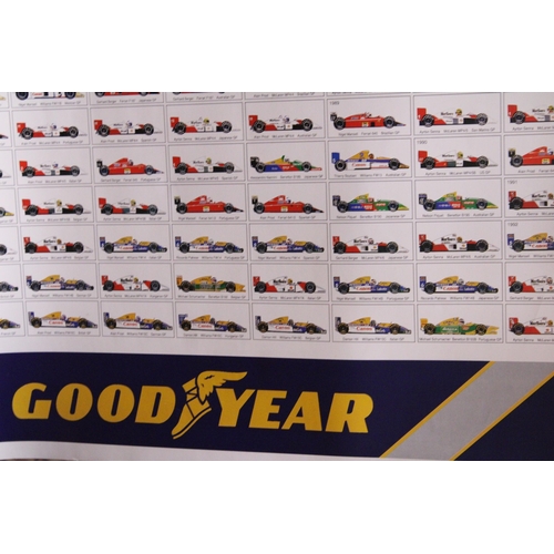 275 - A GOODYEAR POSTER - 'THREE HUNDRED GRAND PRIX VICTORIES'