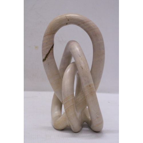 276 - AN ABSTRACT, POSSIBLY MARBLE, SCULPTURE, HEIGHT 20CM