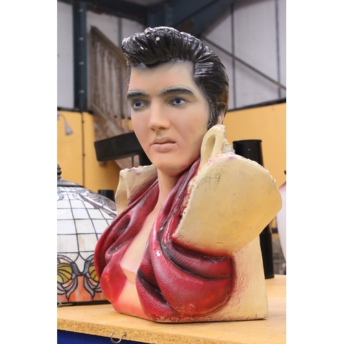 81 - A LARGE BUST OF ELVIS, HEIGHT APPROX 46CM