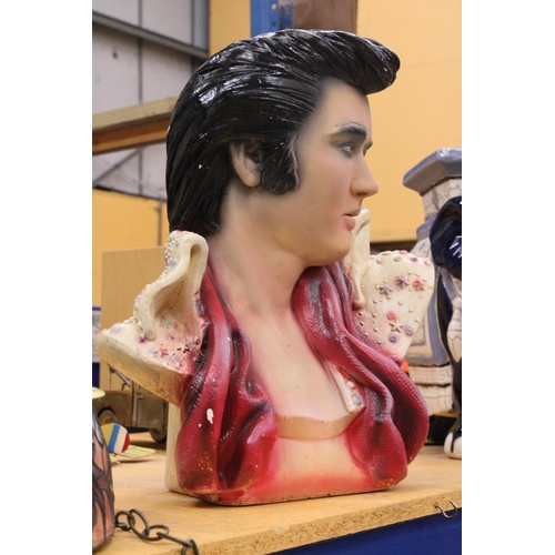 81 - A LARGE BUST OF ELVIS, HEIGHT APPROX 46CM