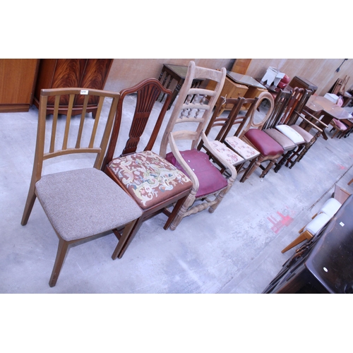 3037 - NINE VARIOUS VICTORIAN AND EDWARDIAN DINING CHAIRS