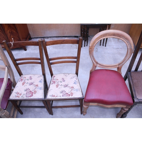 3037 - NINE VARIOUS VICTORIAN AND EDWARDIAN DINING CHAIRS