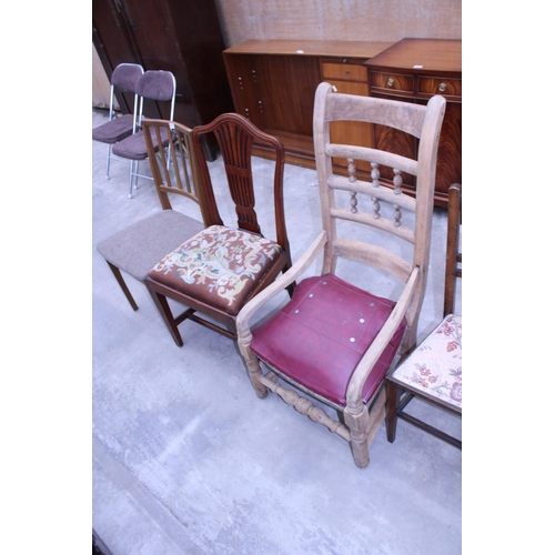 3037 - NINE VARIOUS VICTORIAN AND EDWARDIAN DINING CHAIRS