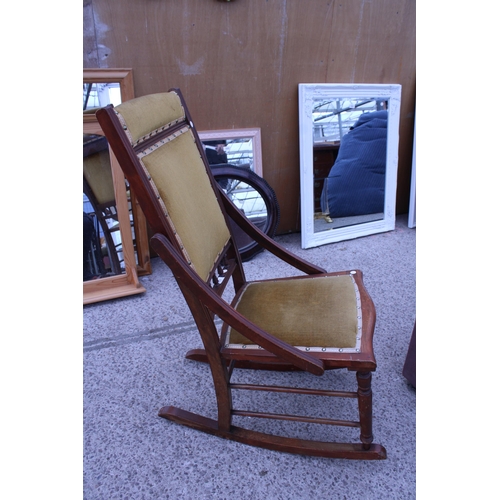 3057 - AN EDWARDIAN ROCKING CHAIR