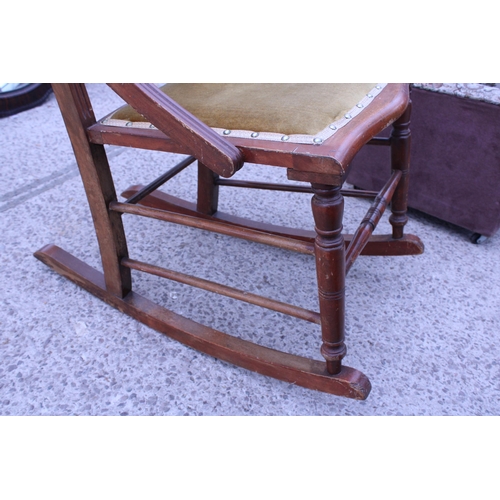 3057 - AN EDWARDIAN ROCKING CHAIR