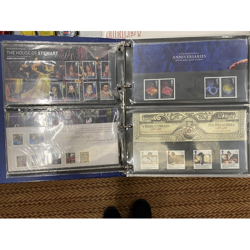 402 - A GB BLUE PRESENTATION PACK BINDER HOUSING ISSUES UP TO 2012 MANY 1ST CLASS TOTAL FACE VALUE £650.86