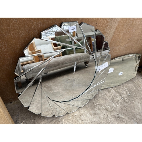 3017 - A SWIVEL STYLE WALL MIRROR, 23