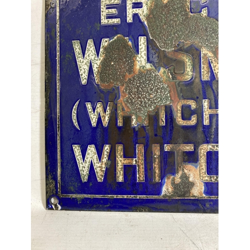 26 - AN ENAMEL SIGN W.H. SMITH WHITCHURCH - 41 X 21.5 CM