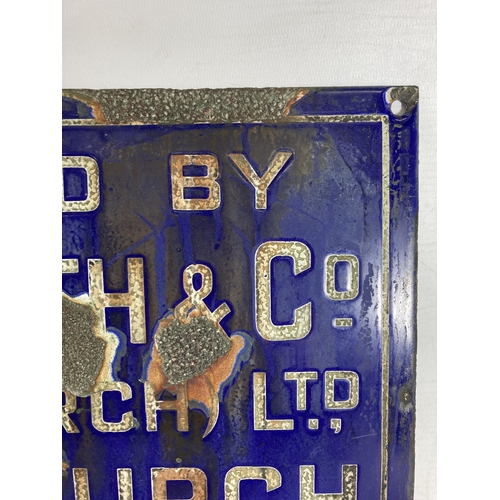 26 - AN ENAMEL SIGN W.H. SMITH WHITCHURCH - 41 X 21.5 CM