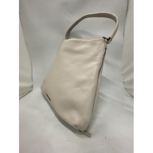 227 - AN AS NEW GENUINE BEIGE COLOURED KARL LAGERFELD BAG