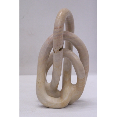 276 - AN ABSTRACT, POSSIBLY MARBLE, SCULPTURE, HEIGHT 20CM