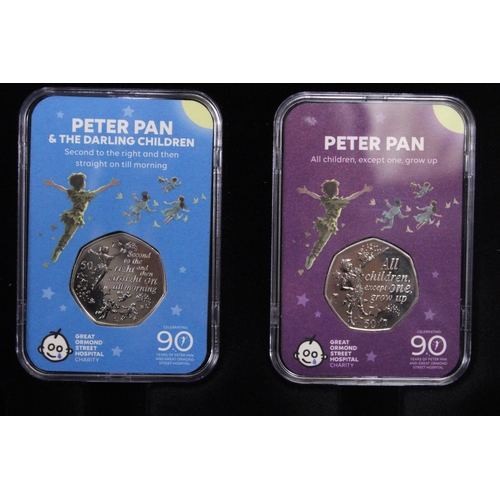 341 - A UK PETER PAN 2019 , 50P CAPSULE EDITION FULL SET OF SIX COINS IN CASE