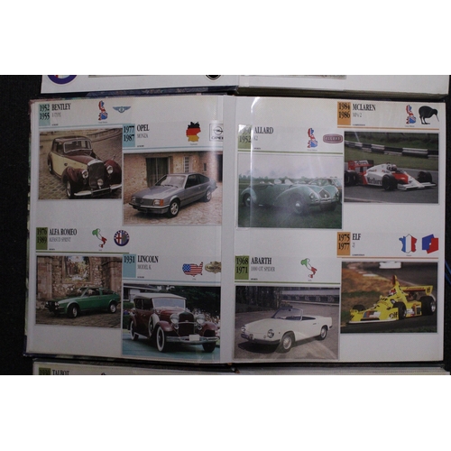 359 - THREE LARGE POSTCARD ALBUMS CONTAINING A SELECTION OF HISTORICAL MOTOR CARS .