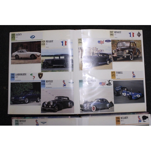 359 - THREE LARGE POSTCARD ALBUMS CONTAINING A SELECTION OF HISTORICAL MOTOR CARS .