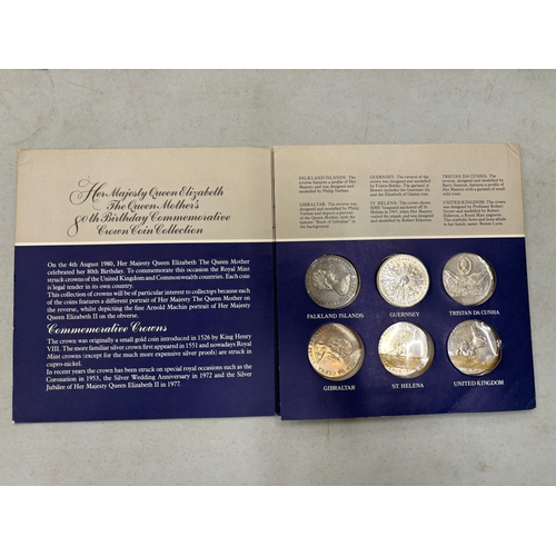 387 - DANBURY MINT HM QUEEN ELIZABETH THE QUEEN MOTHER’S 80TH BIRTHDAY COLLECTION OF 5 COMMONWEALTH CROWNS... 