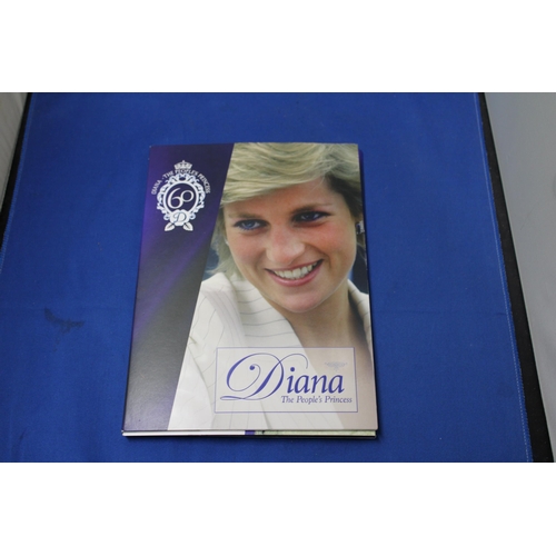 425 - A LONDON MINT OFFICIAL DIANA THE PEOPLE'S PRINCESS COMMEMORATIVE FOLDER AND COIN