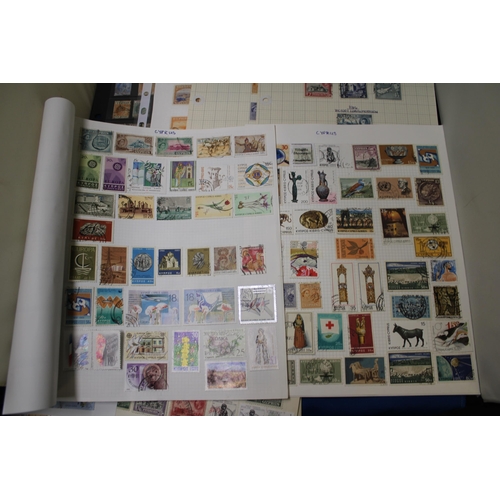 441 - TEN PAGES OF CYPRUS STAMPS IN A RED FOLDER