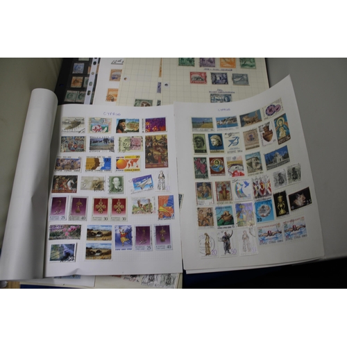 441 - TEN PAGES OF CYPRUS STAMPS IN A RED FOLDER