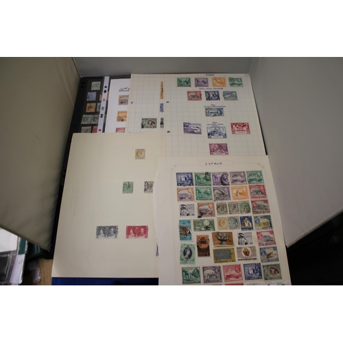 441 - TEN PAGES OF CYPRUS STAMPS IN A RED FOLDER