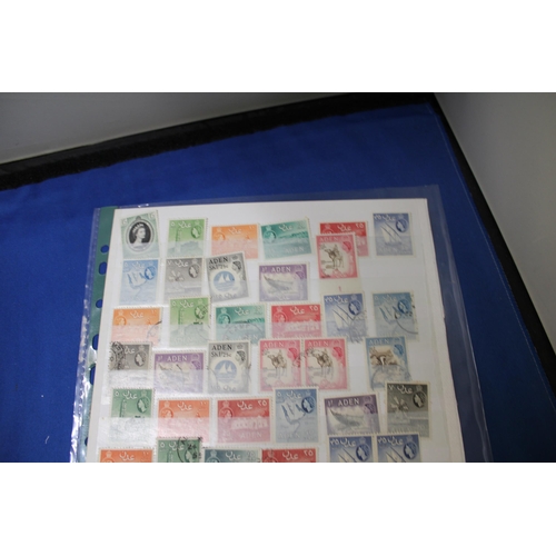 442 - TWO PAGES OF ADEN STAMPS