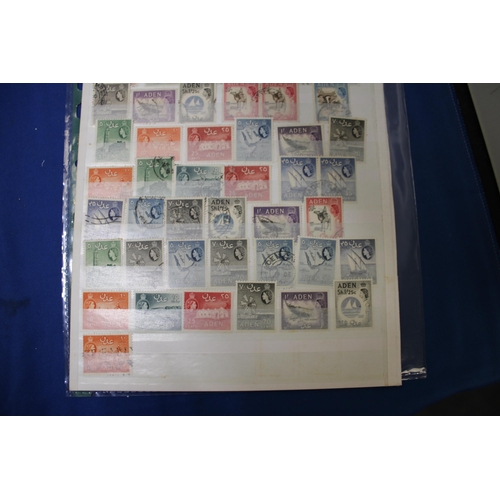 442 - TWO PAGES OF ADEN STAMPS