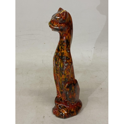 815 - AN ANITA HARRIS TALL DECO CAT SIGNED IN GOLD