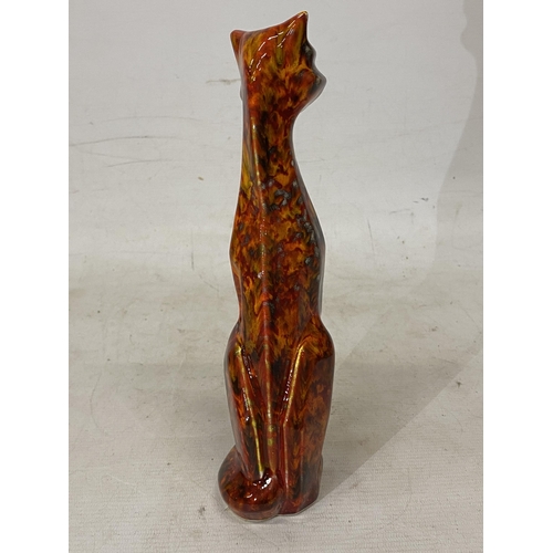 815 - AN ANITA HARRIS TALL DECO CAT SIGNED IN GOLD