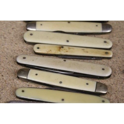 861 - TWELVE BONE HANDLED VINTAGE PENKNIVES