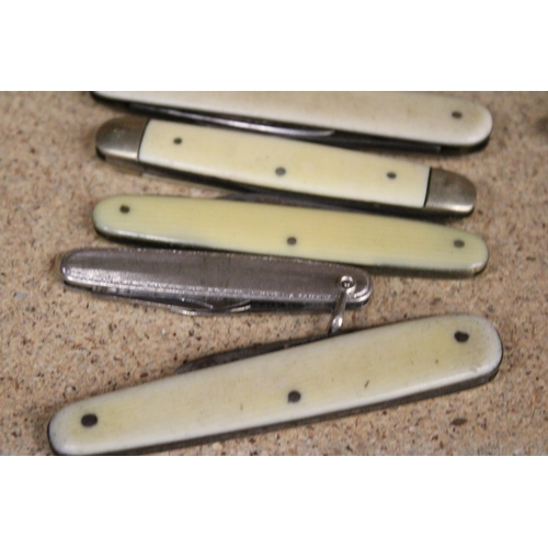 861 - TWELVE BONE HANDLED VINTAGE PENKNIVES