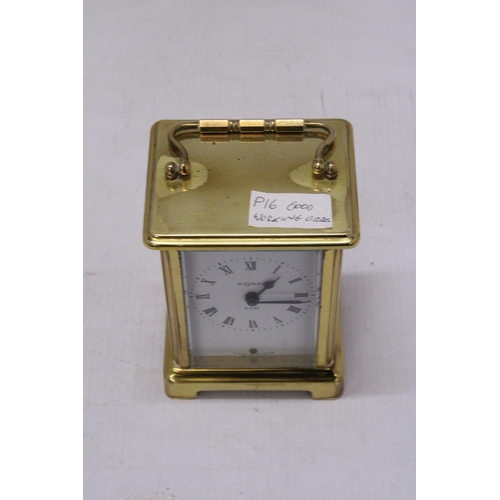 879 - A BAYARD 8 DAY CARRIAGE CLOCK IN GOOD WORKING ORDER BUT NO WARRANTY GIVEN